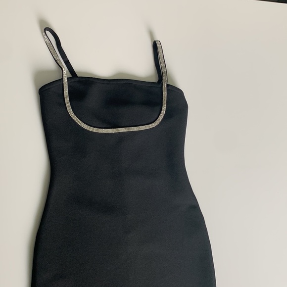 Luxedress (Luxedress.com) black minidress with rhinestone trim, size small. - Picture 10 of 10